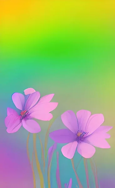 Spring Flowers Background Pastel Colors — Vettoriale Stock