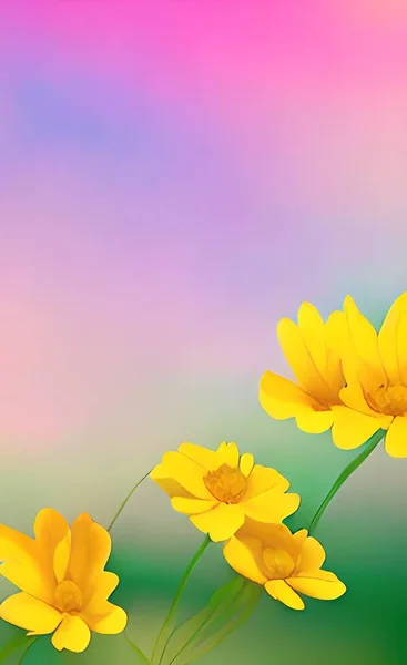 Весенние Цветы Фон Пастельными Цветами — стоковый вектор