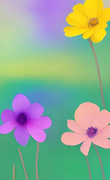 Spring Flowers Background Pastel Colors — ストックベクタ