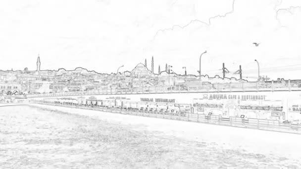 Istanbul Turkey August 2022 Istanbul Bosphorus View City Lines Ferry — Vídeo de Stock