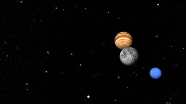 the moon and the planets in space