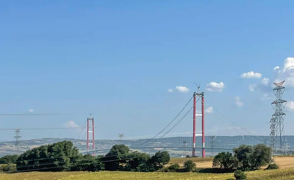 1915 Canakkale Bridge Highway Its Modern Architecture Dardanelles Marmara Region — Stockový vektor