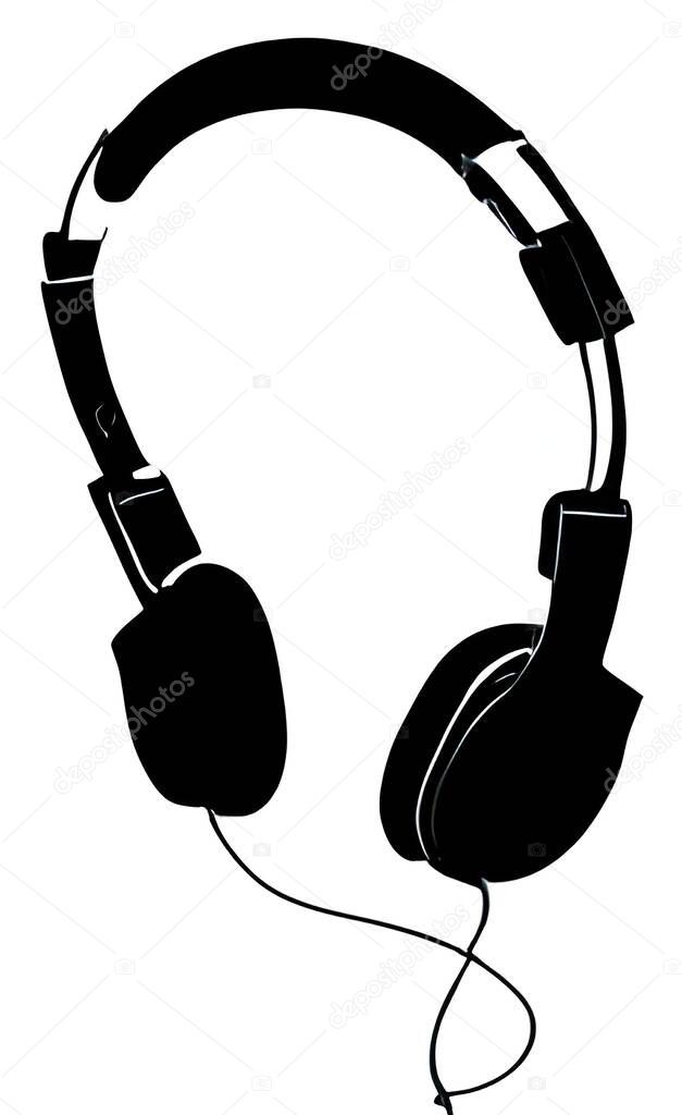 close up headphones on background