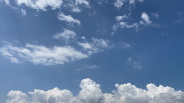 Blue Sky Clouds August Summer — Stockvideo