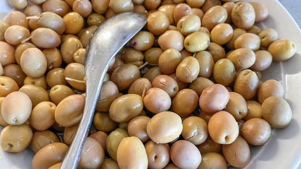 ready to eat olives for breakfast in bowl