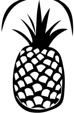 Close up isolated illustration of pineapple