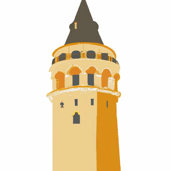 Туристическая Достопримечательность Istanbul Галата Башня — стоковый вектор