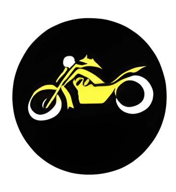 Close up motorcycle icon illustration