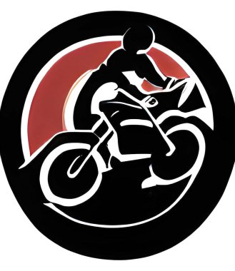 Close up motorcycle icon illustration