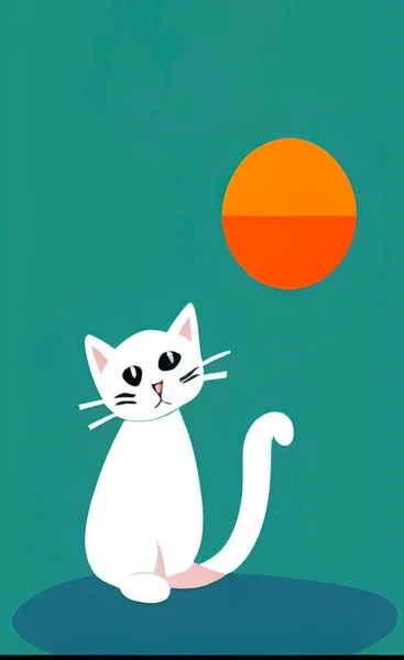 Cat Playing Ball Home — Stockvektor