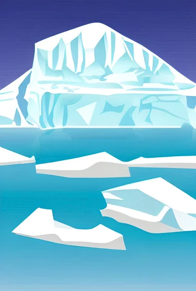 Global Warming Icebergs World — Stock vektor
