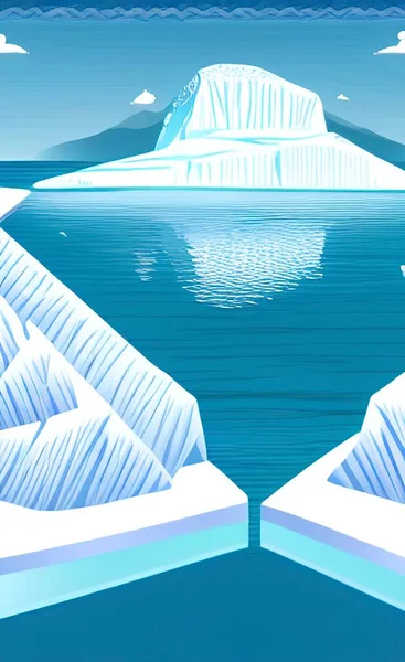Global Warming Icebergs World — Image vectorielle