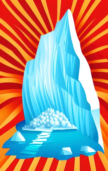 Global Warming Icebergs World — Vetor de Stock