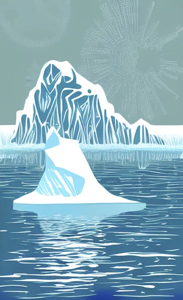 Global Warming Icebergs World — Vetor de Stock