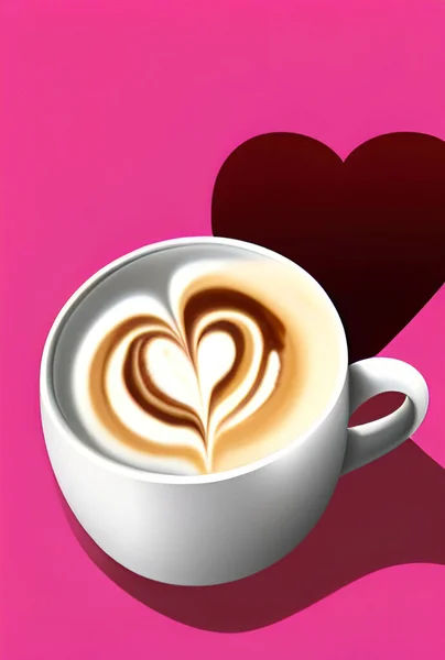 Taza Café Con Forma Corazón — Vector de stock