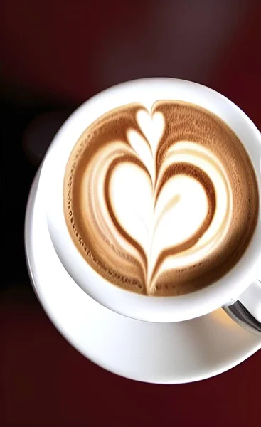 Xícara Café Com Forma Coração —  Vetores de Stock
