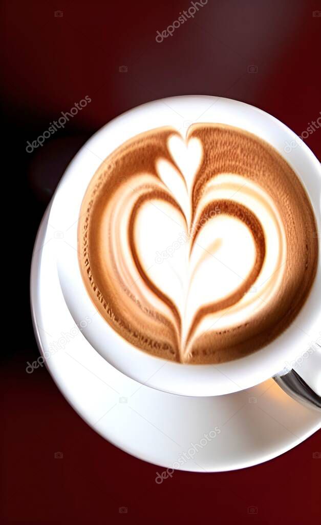 cup of coffee with heart shape