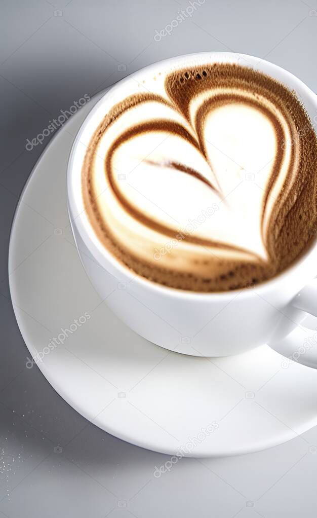 cup of coffee with heart shape