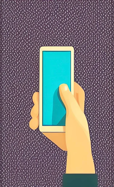 Fechar Mão Segurando Smartphone —  Vetores de Stock