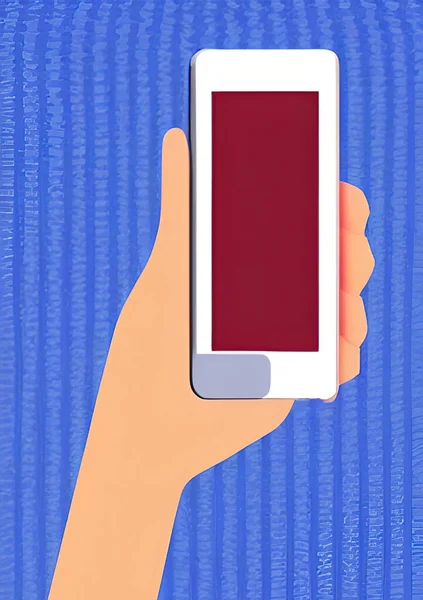 Nära Håll Handen Håller Smartphone — Stock vektor