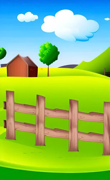 Naturaleza Verde Paisaje Con Árboles — Vector de stock