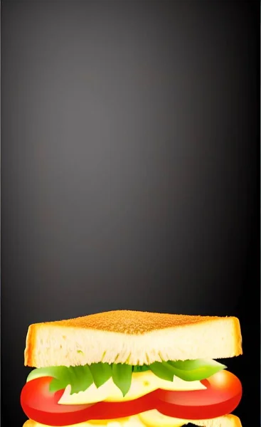 Gros Plan Sandwich Prêt Manger Pour Petit Déjeuner — Image vectorielle