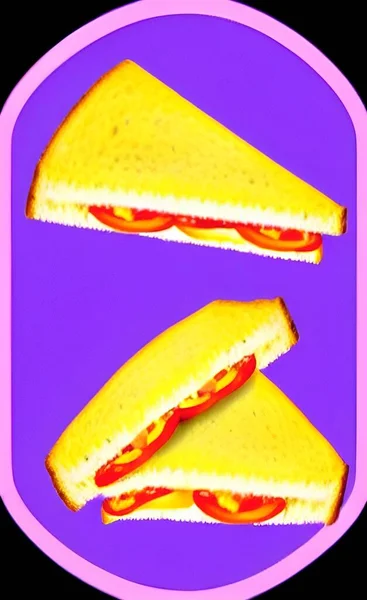 Nahaufnahme Bereit Sandwich Zum Frühstück Essen — Stockvektor