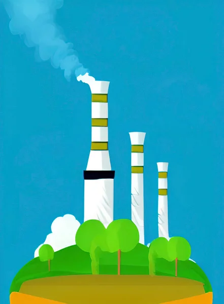 Vamos Proteger Nosso Mundo Poluição Ambiental Natureza — Vetor de Stock