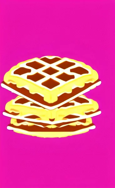 Waffles Listos Para Comer Cerca — Vector de stock