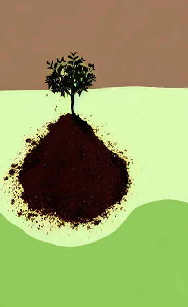 关闭生长在土壤中的植物 — 图库矢量图片