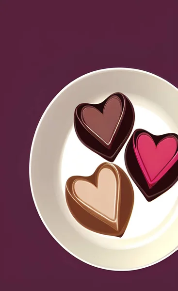 Gros Plan Chocolat Forme Coeur — Image vectorielle