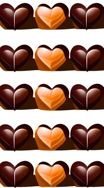 Gros Plan Chocolat Forme Coeur — Image vectorielle