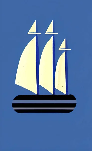 海上的帆船 — 图库矢量图片