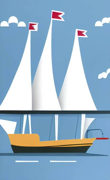 海上的帆船 — 图库矢量图片