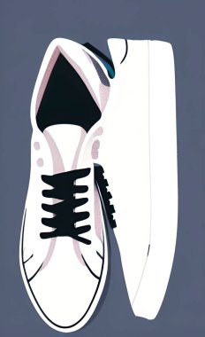 Bir çift spor ayakkabısını kapat.