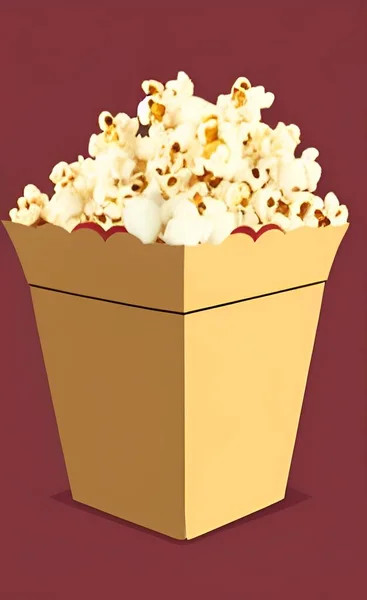 Chiuda Popcorn Una Scatola — Vettoriale Stock