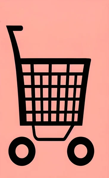 Primer Plano Carrito Compras Aislado — Vector de stock