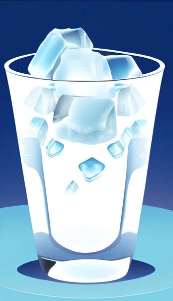 Eiswürfel Glas Schließen — Stockvektor
