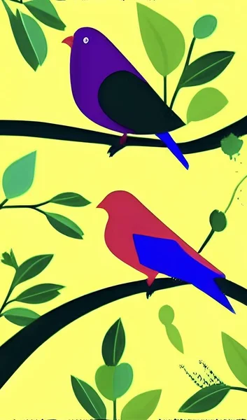 Fond Sans Couture Avec Des Oiseaux Colorés — Image vectorielle