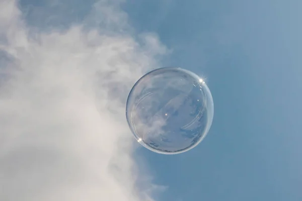 clear blue sky and soap bubbles