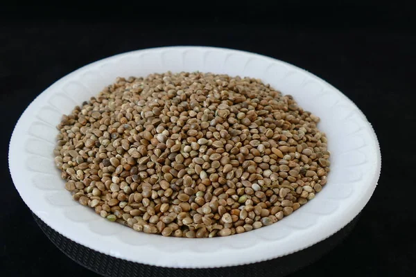 Hemp Seeds Close Cannabis Seeds Hemp Seeds Ground — Stock Photo, Image