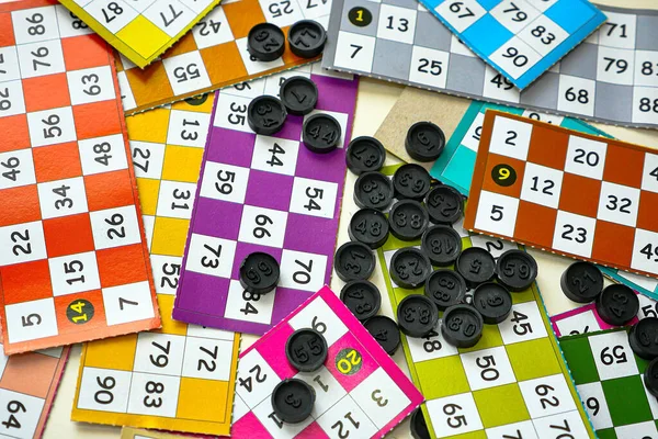 Spaß Der Wintermonate Und Des Neuen Jahres Bingo Spiel Teile — Stockfoto