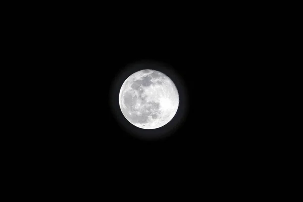 Noite Lua Cheia Lua Cheia Brilhando Céu Escuro Qualidade Vídeo — Fotografia de Stock