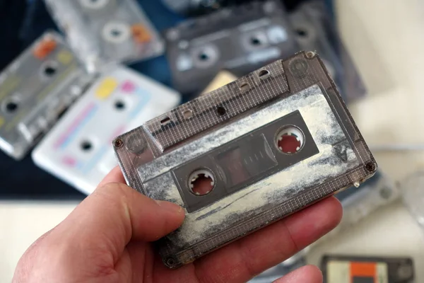 Cintas Clásicas Indispensables Los Años Casetes Para Cintas Cassette Primer —  Fotos de Stock