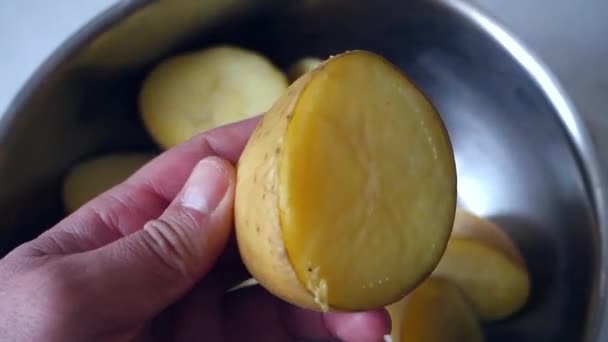 Pommes Terre Entières Bouillies Dans Bol Pommes Terre Bouillies Dans — Video