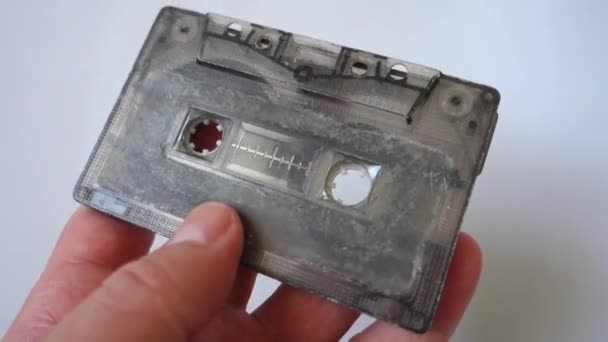 Indispensable Classic Tape Cassettes 90S Cassettes Close Cassette Tapes Close — Stock Video