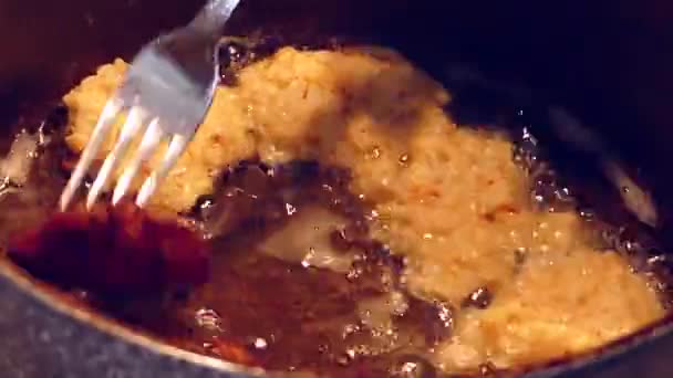 Close Stir Fry Cauliflower Cooking Boiled Cauliflower Pan Roasted Cauliflowers — Stockvideo