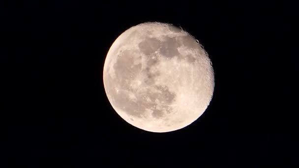 Noche Luna Llena Luna Llena Brillante Luna Llena Primer Plano — Vídeos de Stock