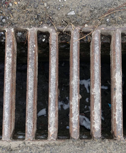 Sewer Grate Close Big Sewer Grate City — Stock Photo, Image