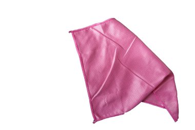 Beyaz arka planda mikrofiber temizleme bezi,